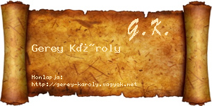 Gerey Károly névjegykártya