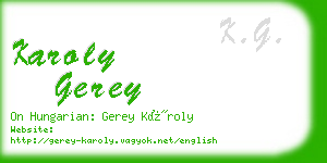 karoly gerey business card